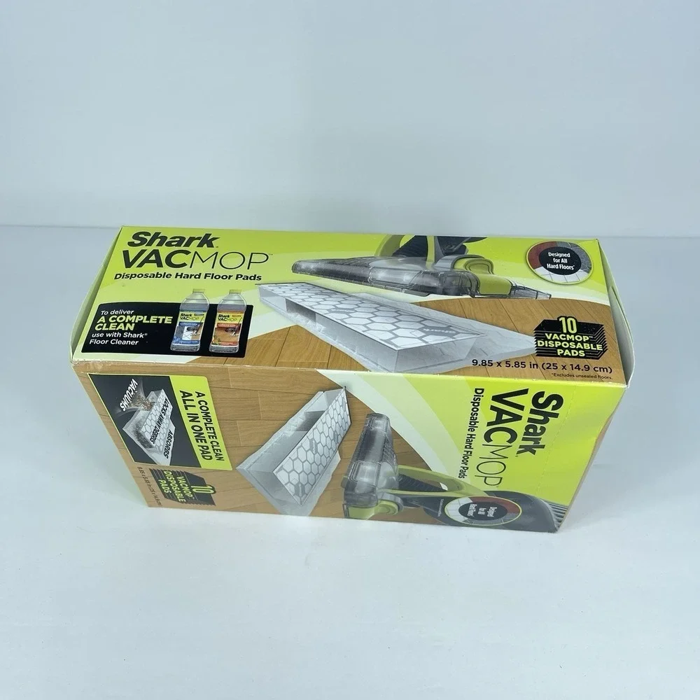 Shark Disposable Hard‎ Floor VacMop Vacuum Mop Pad Refills 10 Count VMP10 Sealed